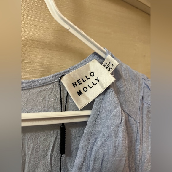 🔵 Hello Molly summer flowy dress size xs zip up back with tie waist - Picture 4 of 7